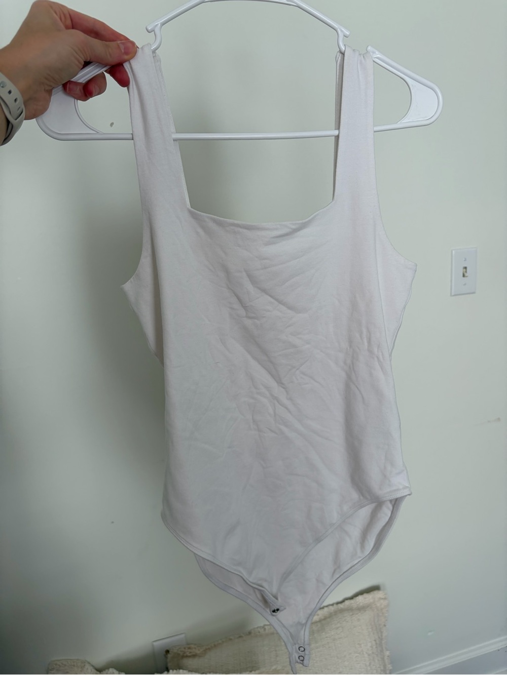 Women’s Square Neck Tank Bodysuit - White